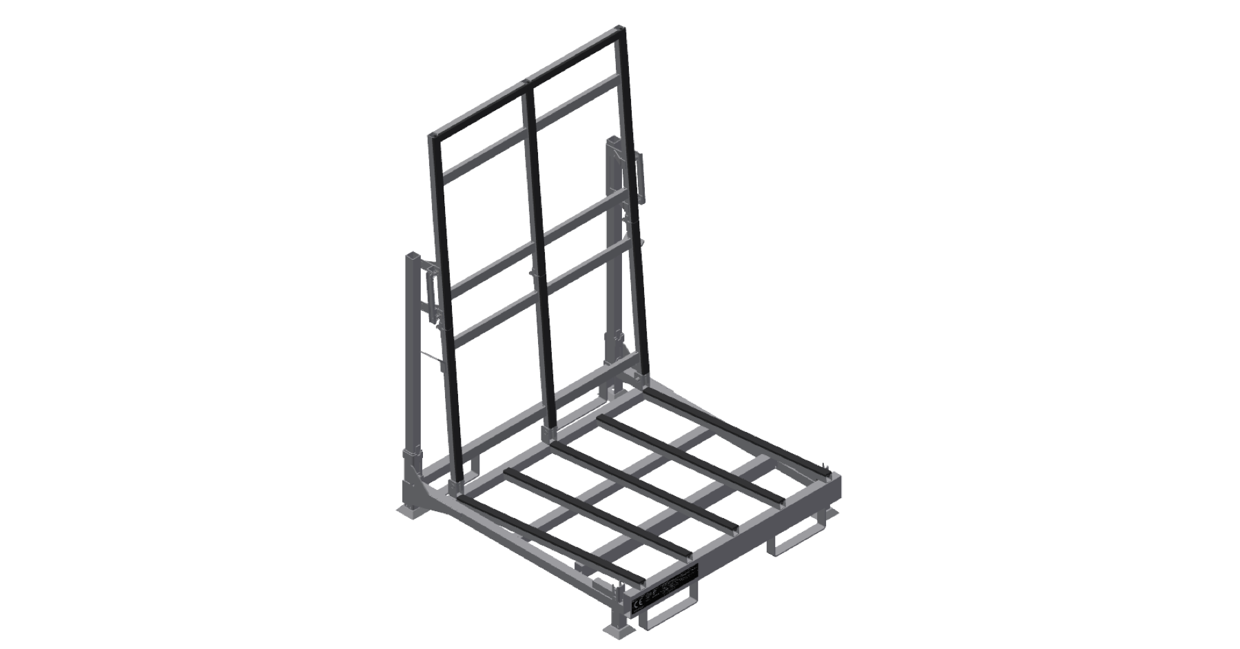 Klappbares L-Rack Größe Medium in Arbeitsposition